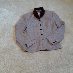 Herman Geist Vintage Tweed and Velvet Blazer Size 6
